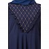 Designer printed Umbrella abaya with handwork- Navy Blue